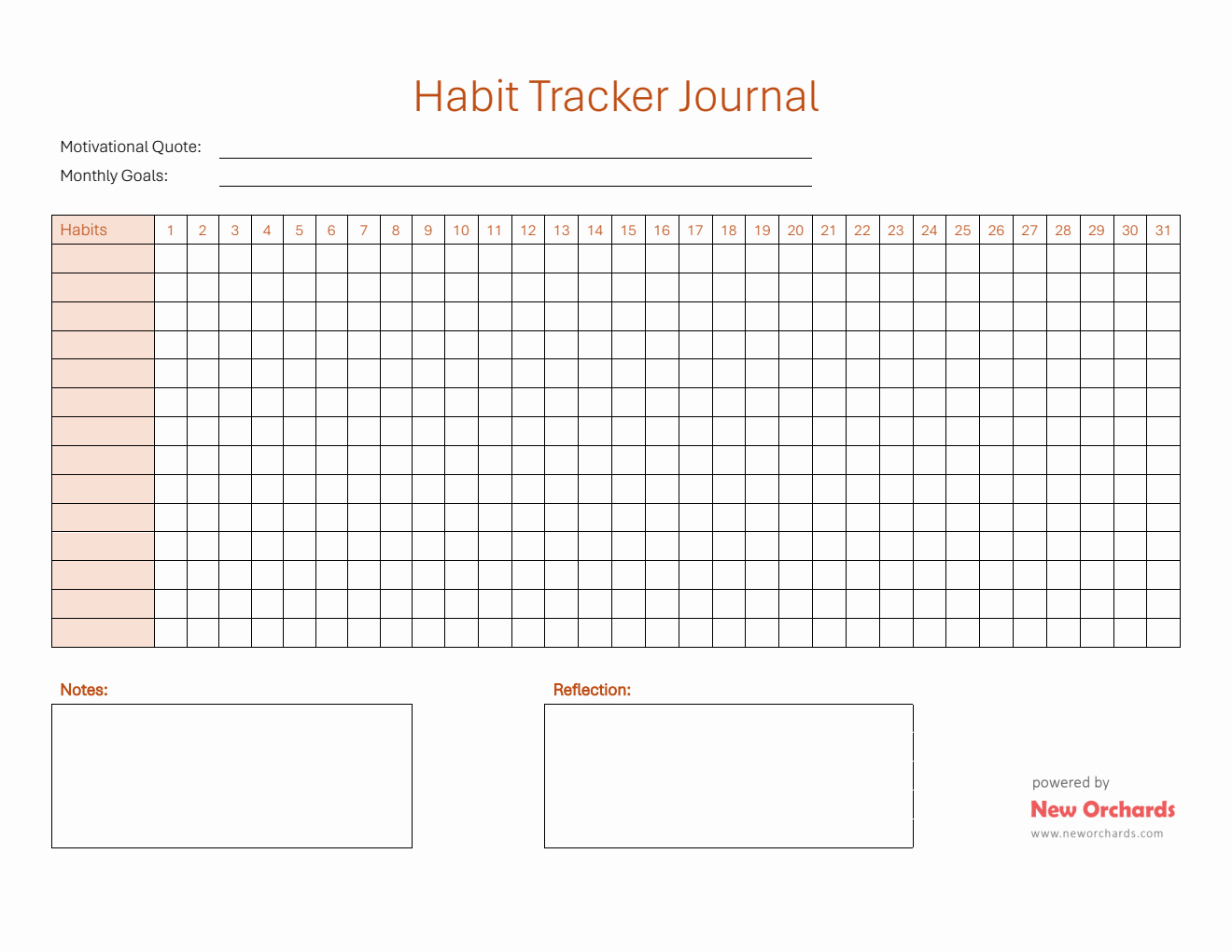 Habit Tracker Journal Template (PDF)
