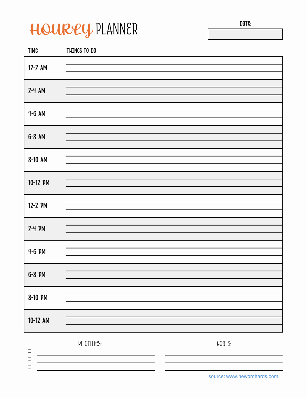 Hourly Planner In Excel Hourly Planner In Excel
