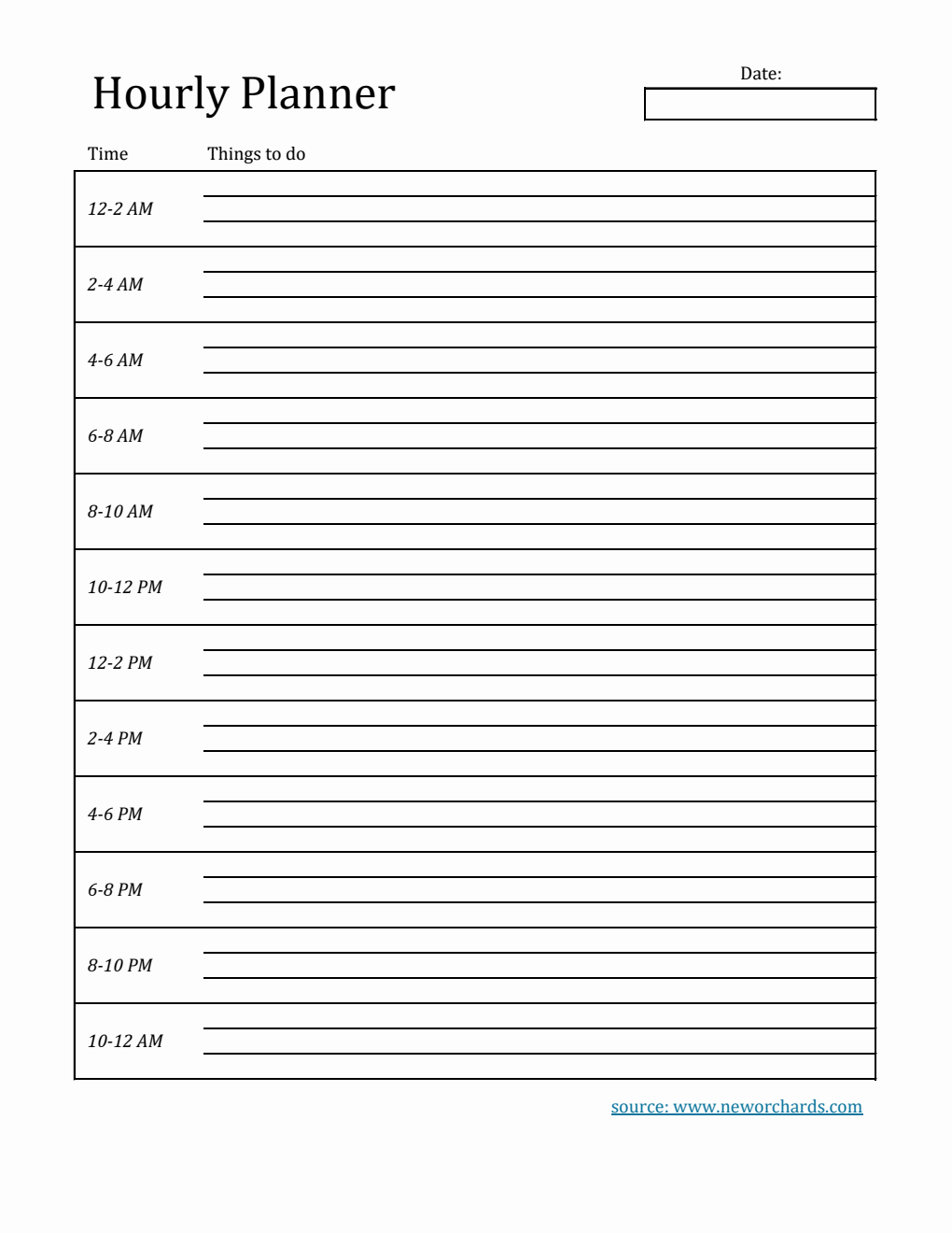 Free Hourly Planner Templates PDF Word Excel free-hourly-planner-templates-pdf-word-excel