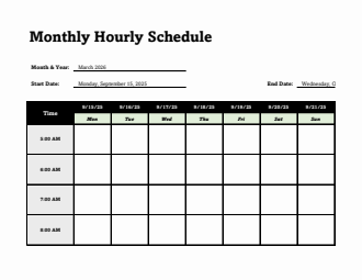 Customizable Schedule Planner Template Excel