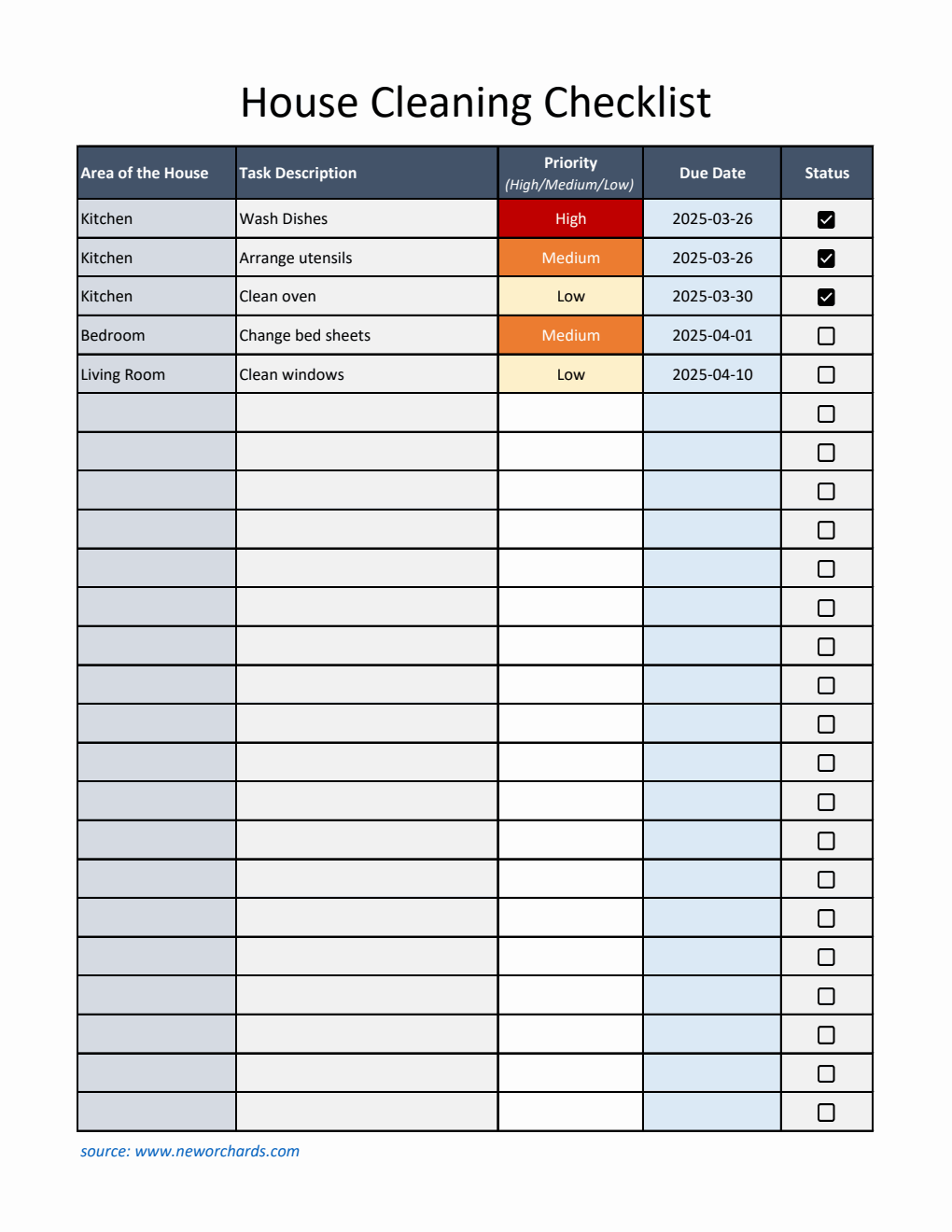Free Cleaning Checklist Templates (PDF, Word, Excel)