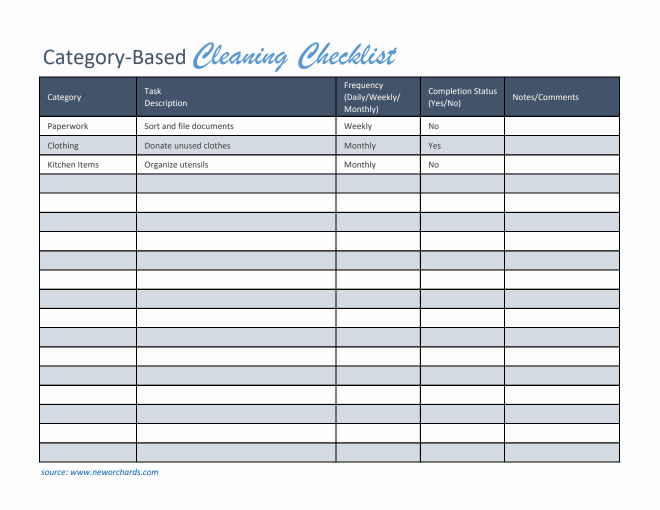 Free Cleaning Checklist Templates (PDF, Word, Excel)