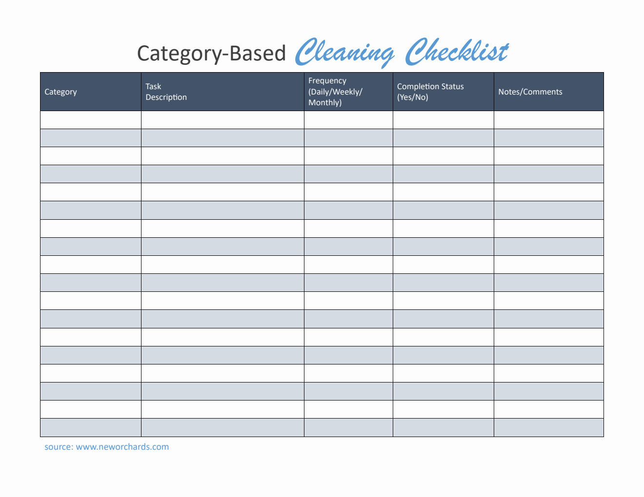 Editable House Cleaning Checklist Template (PDF)