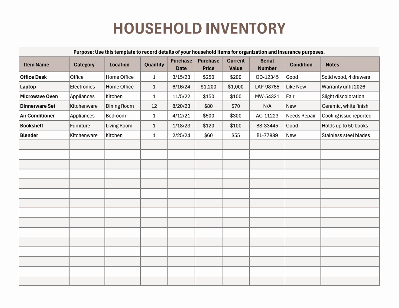 Free Inventory Templates (PDF, Word, Excel)