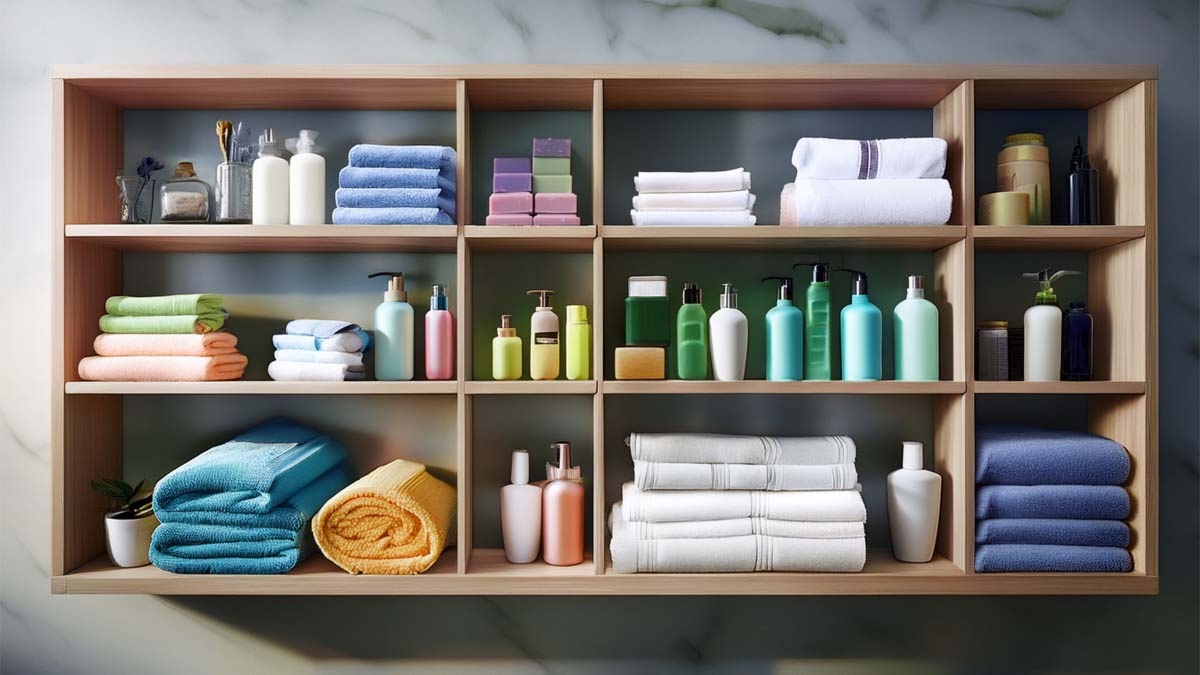 Bathroom Shelf Setup