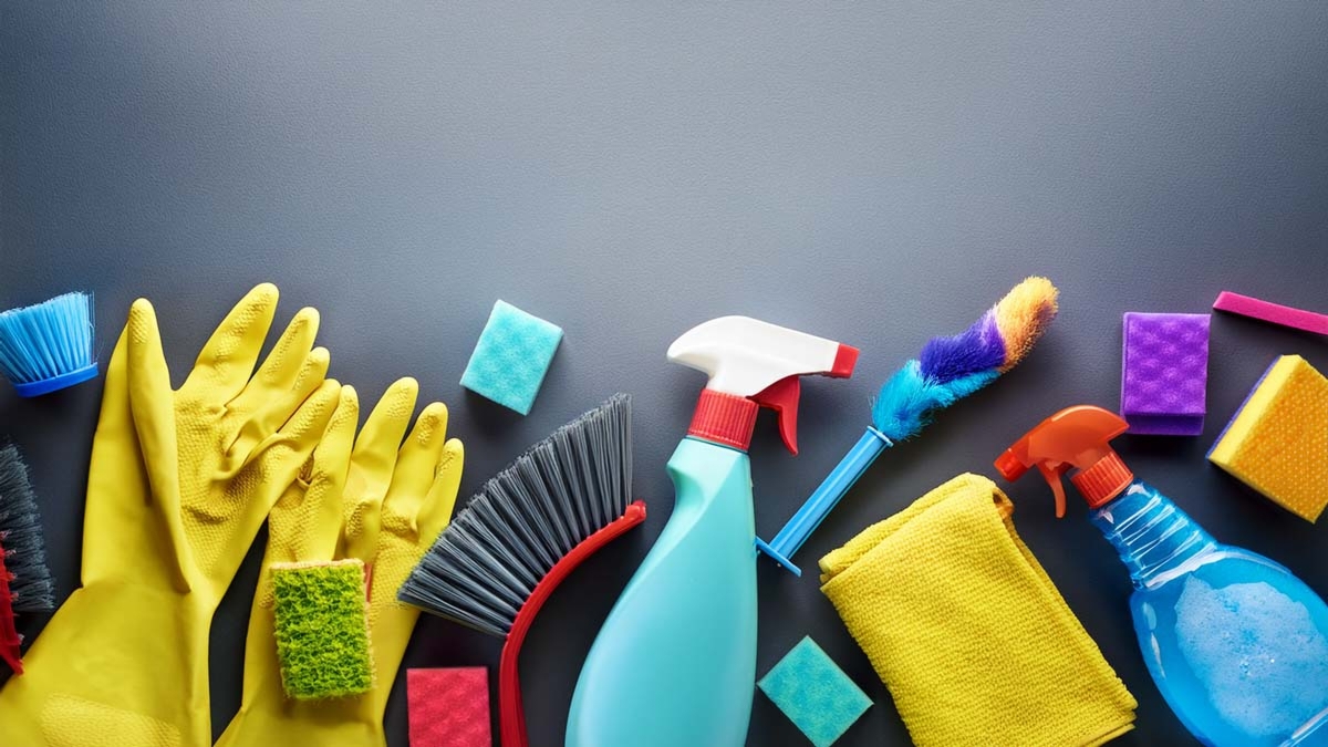 Cleaning Supplies Flatlay