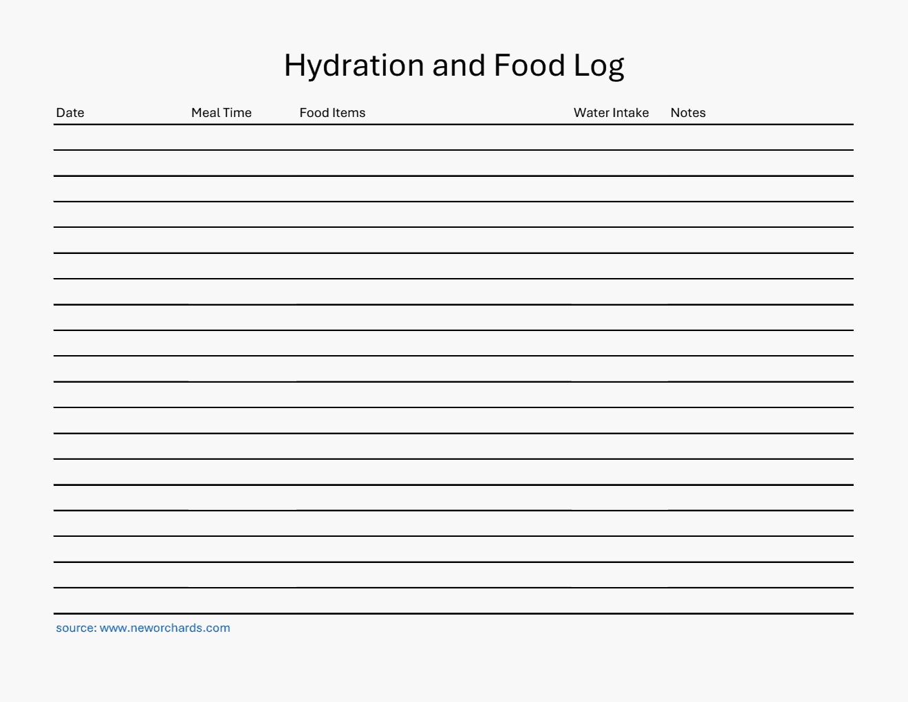 Free Excel Food Log Templates