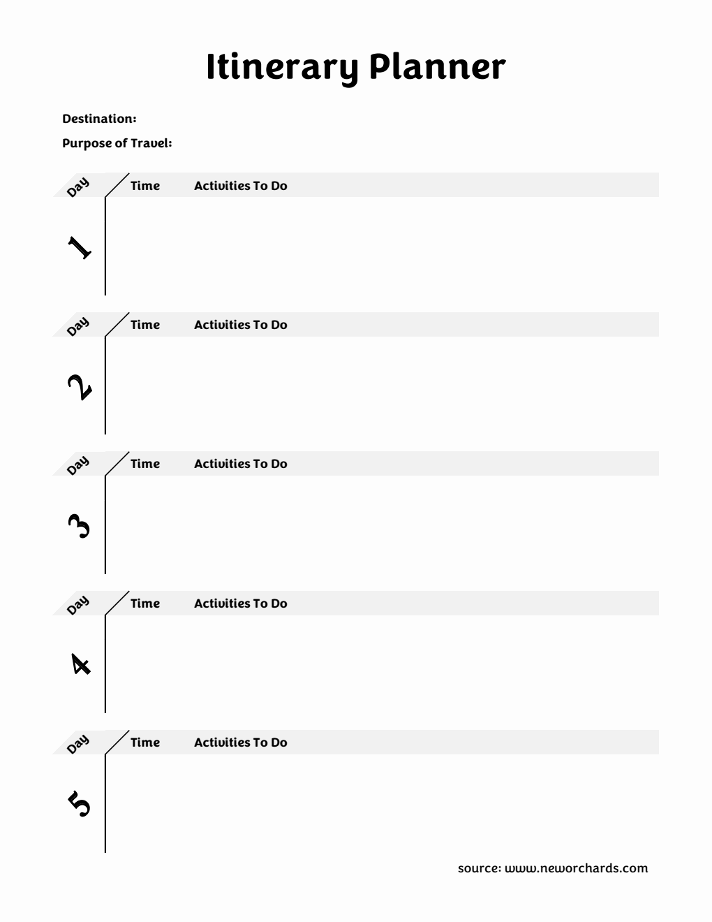 Free Itinerary Planner Templates (PDF, Word, Excel)