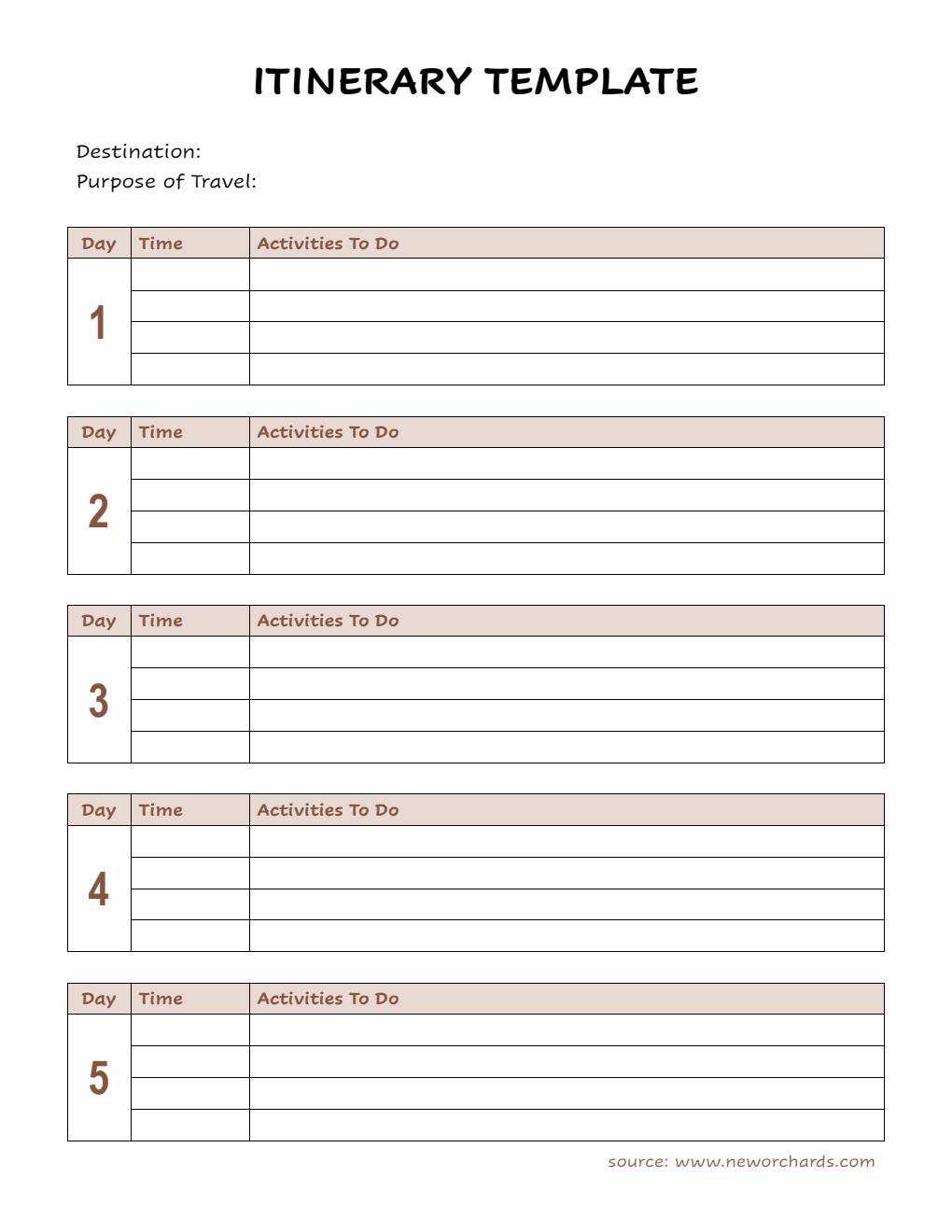 Free Travel Planner Templates (PDF, Word, Excel)