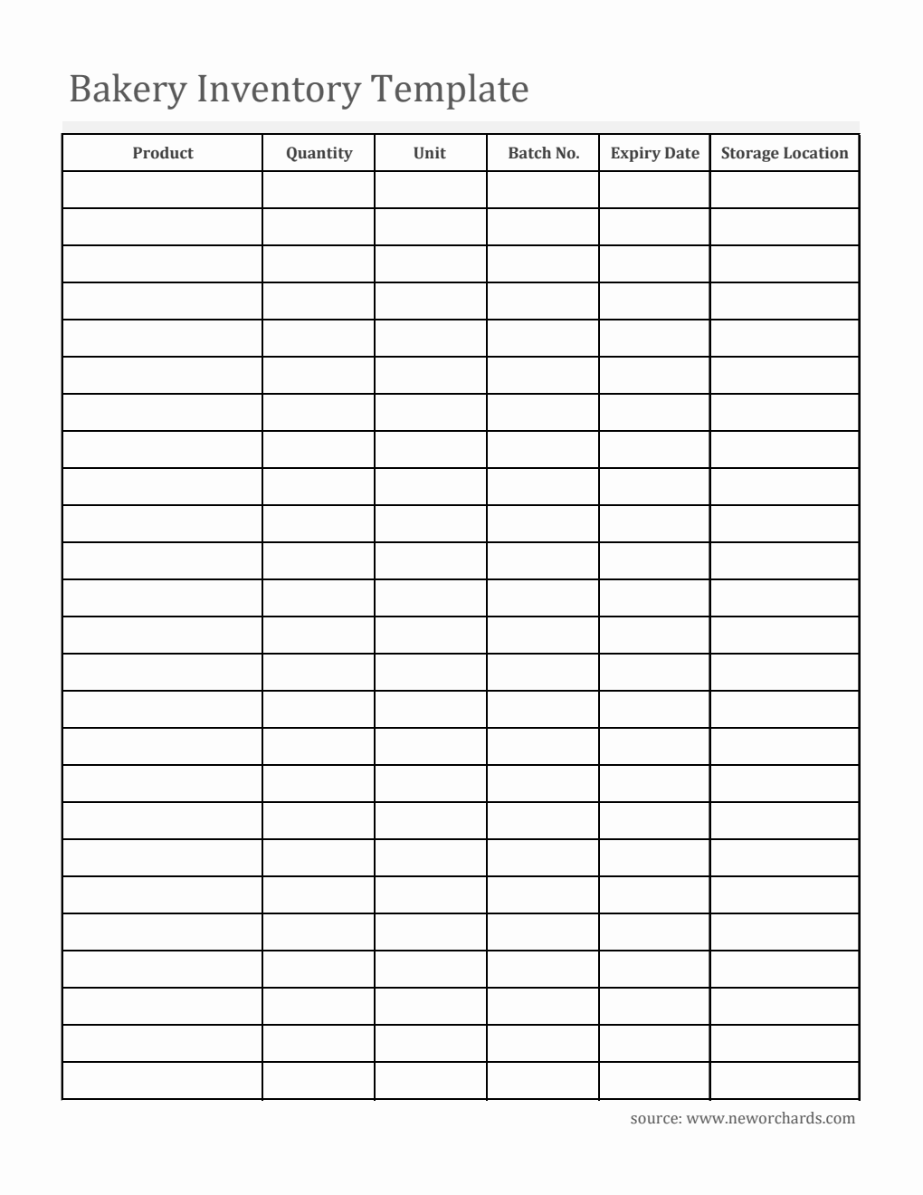 Printable Kitchen Inventory Template Free Download in Excel