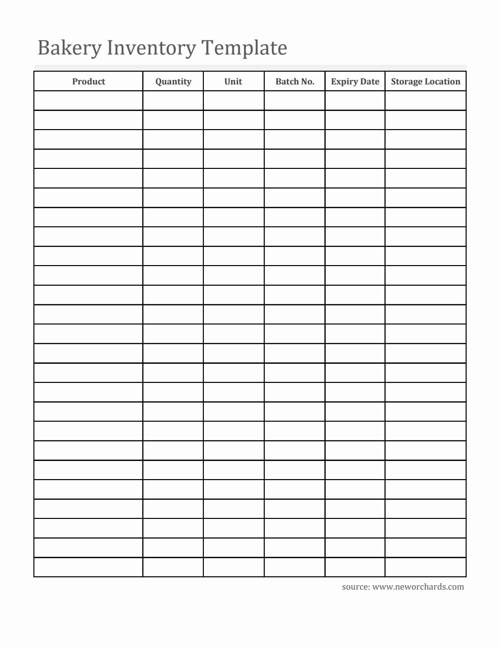 Printable Kitchen Inventory Template - Free Download in Excel