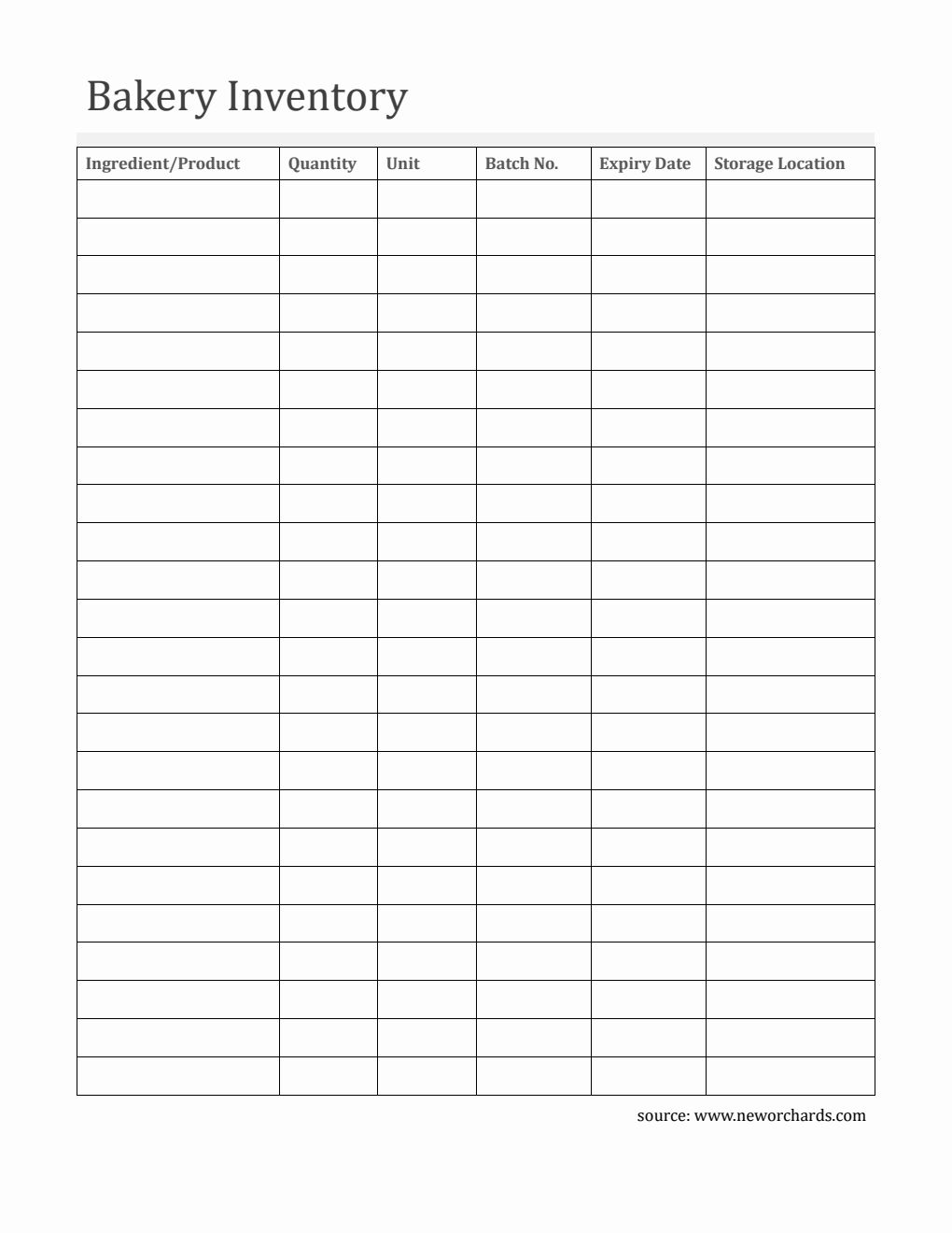 Printable Kitchen Inventory Template - Free Download in Word