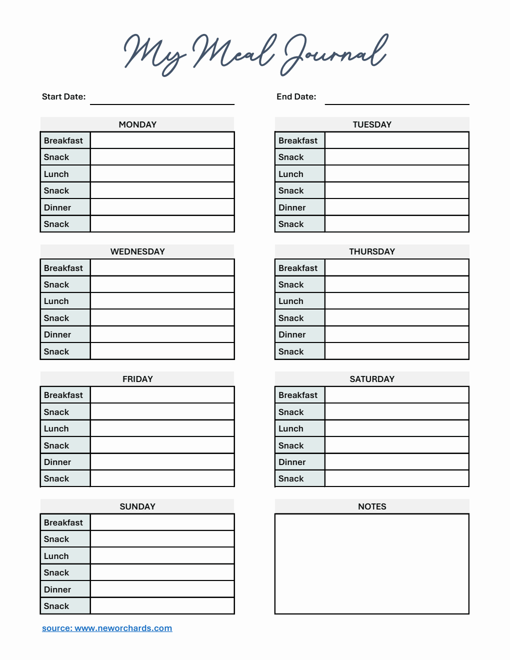 Free Meal Journal Templates PDF Word Excel free-meal-journal-templates-pdf-word-excel