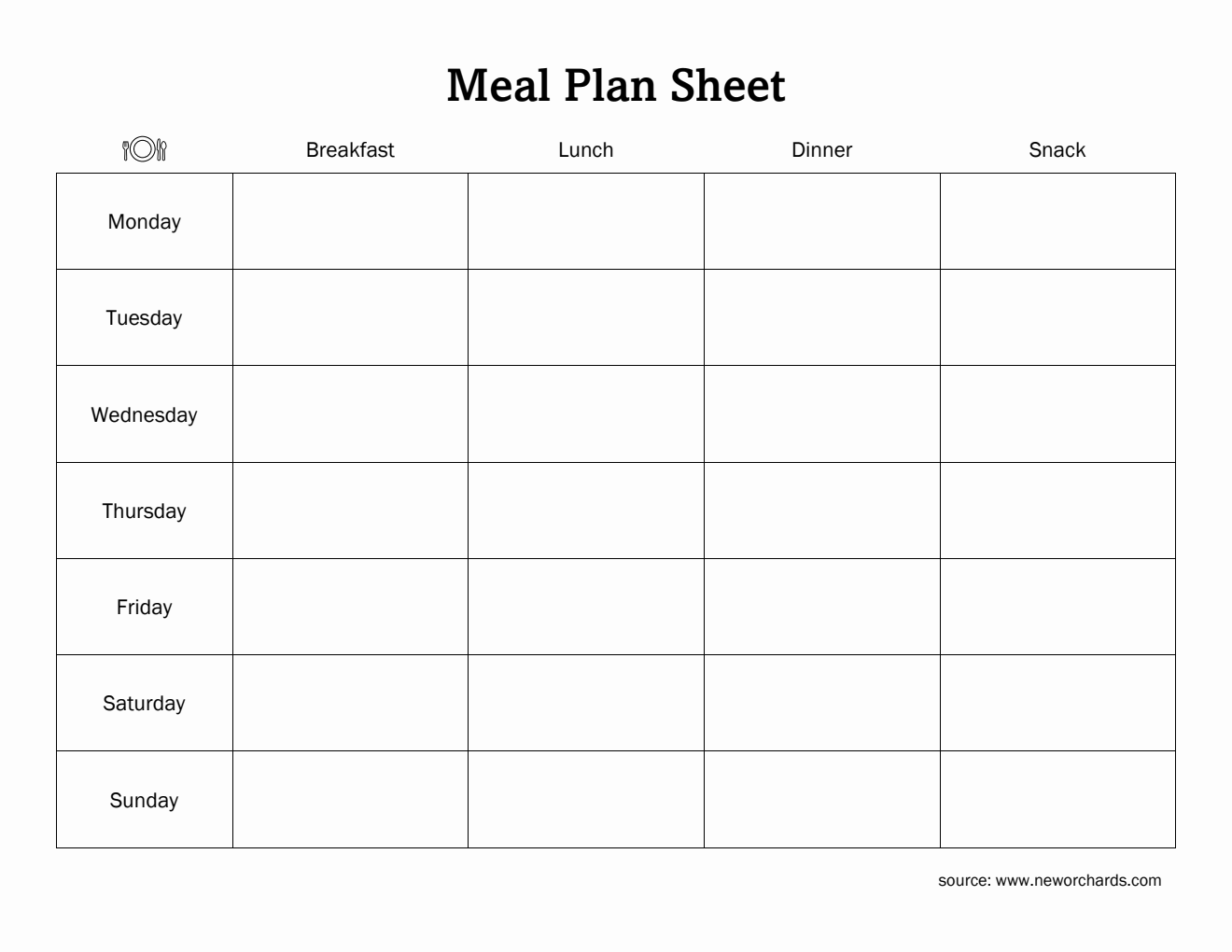 Meal Plan Templates