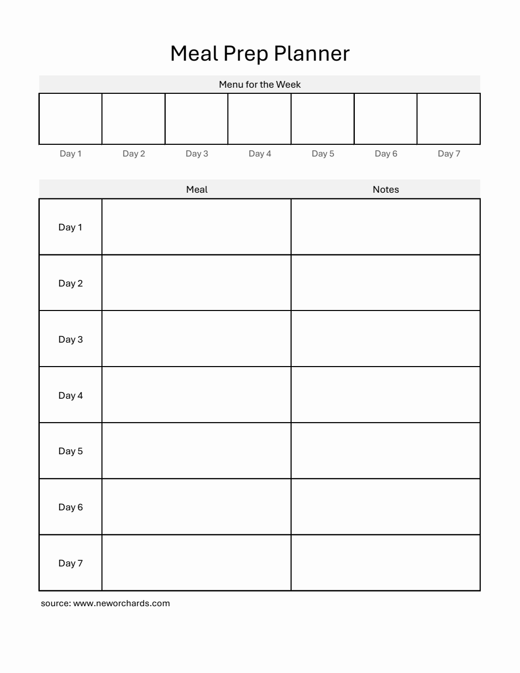 Printable Meal Prep Planner | Free Download in (Excel)