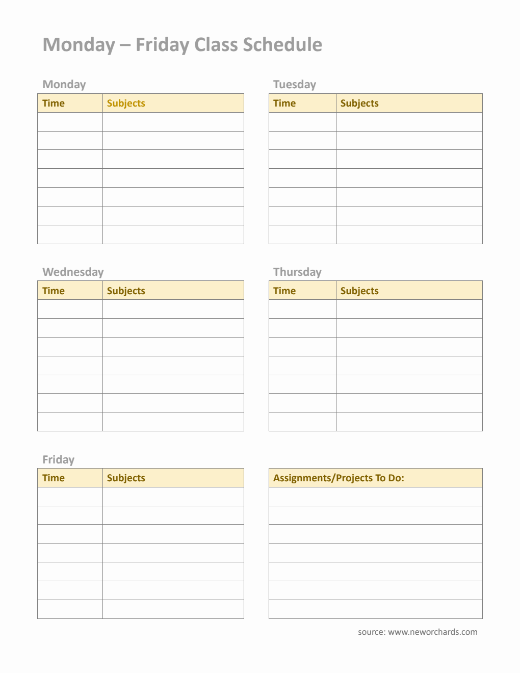 Free Class Schedule Planner Templates PDF Word Excel free-class-schedule-planner-templates-pdf-word-excel