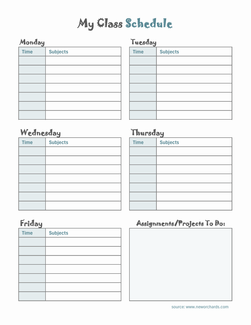 Free Class Schedule Templates PDF Word Excel free-class-schedule-templates-pdf-word-excel