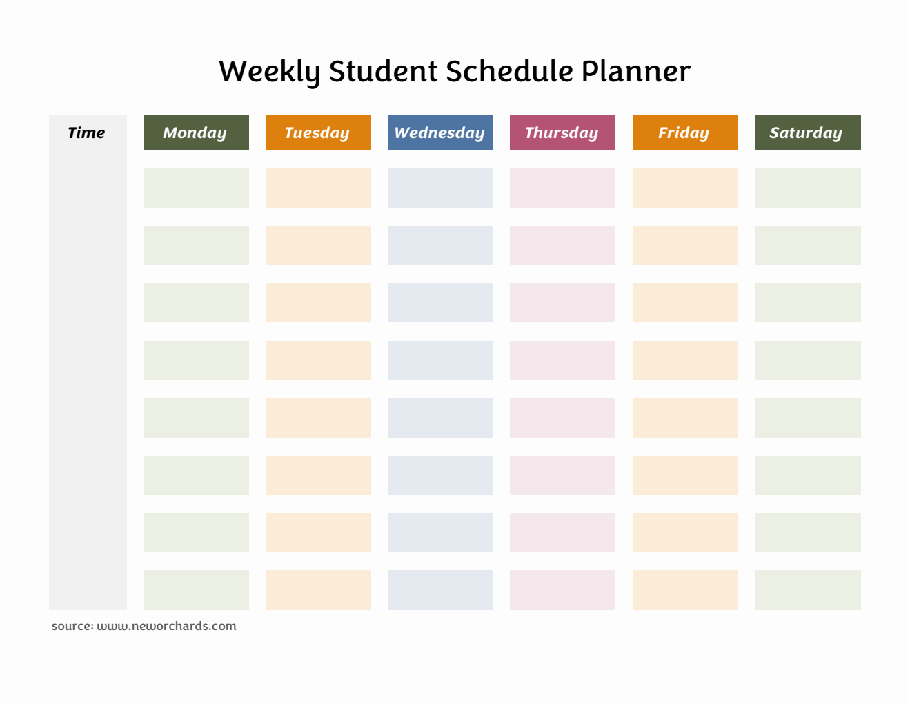 Schedule Classes Free Class Schedule Planner Templates (PDF, Word, Excel)