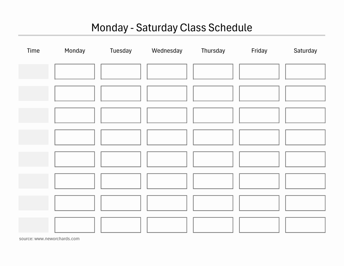 Free Class Schedule Planner Templates (PDF, Word, Excel)