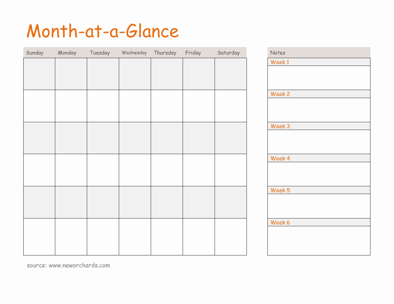 Free Month At A Glance Templates PDF Word Excel Free month at a glance templates pdf word excel