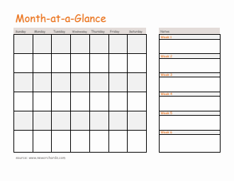 Free Striped Monthly Planner Template (Excel)