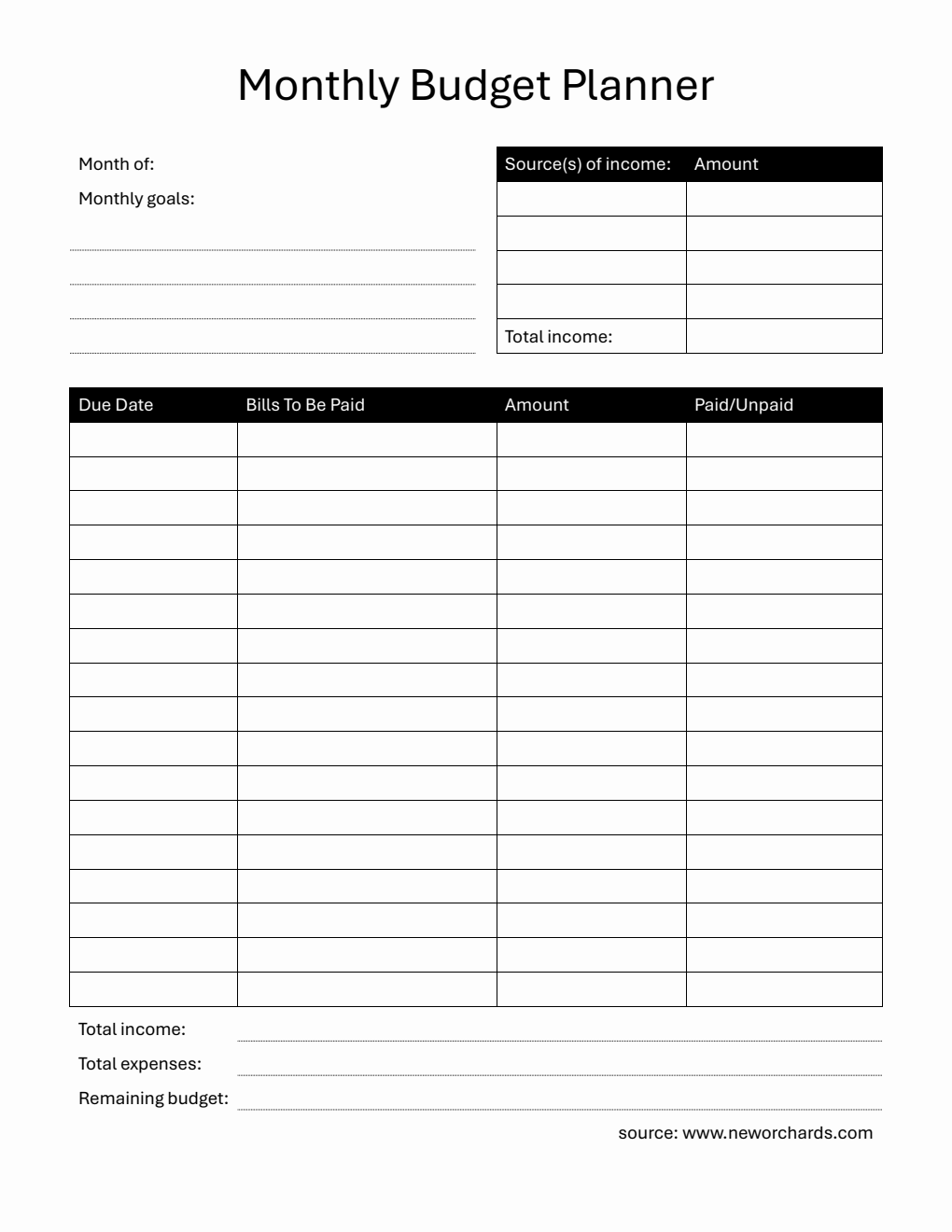 Free Word Monthly Budget Planner Templates free-word-monthly-budget-planner-templates