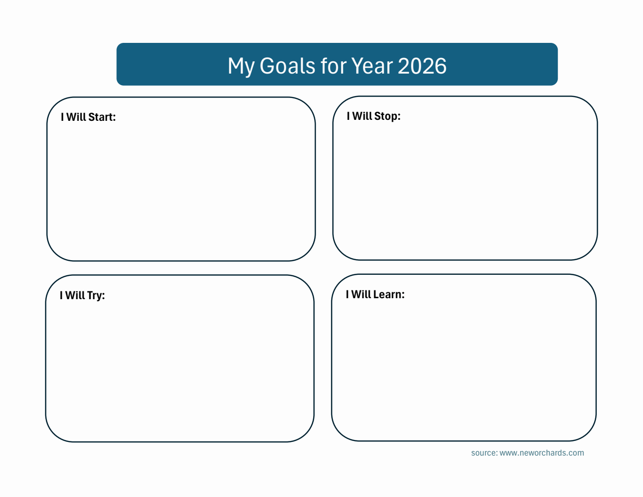 Free New Year Goals Templates (PDF, Word, Excel)