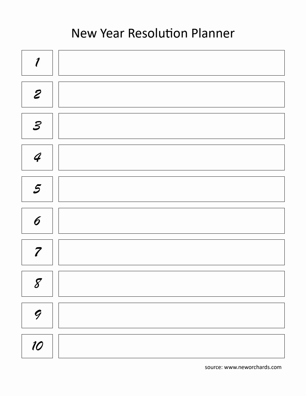 Free New Year Resolution Templates (PDF, Word, Excel)
