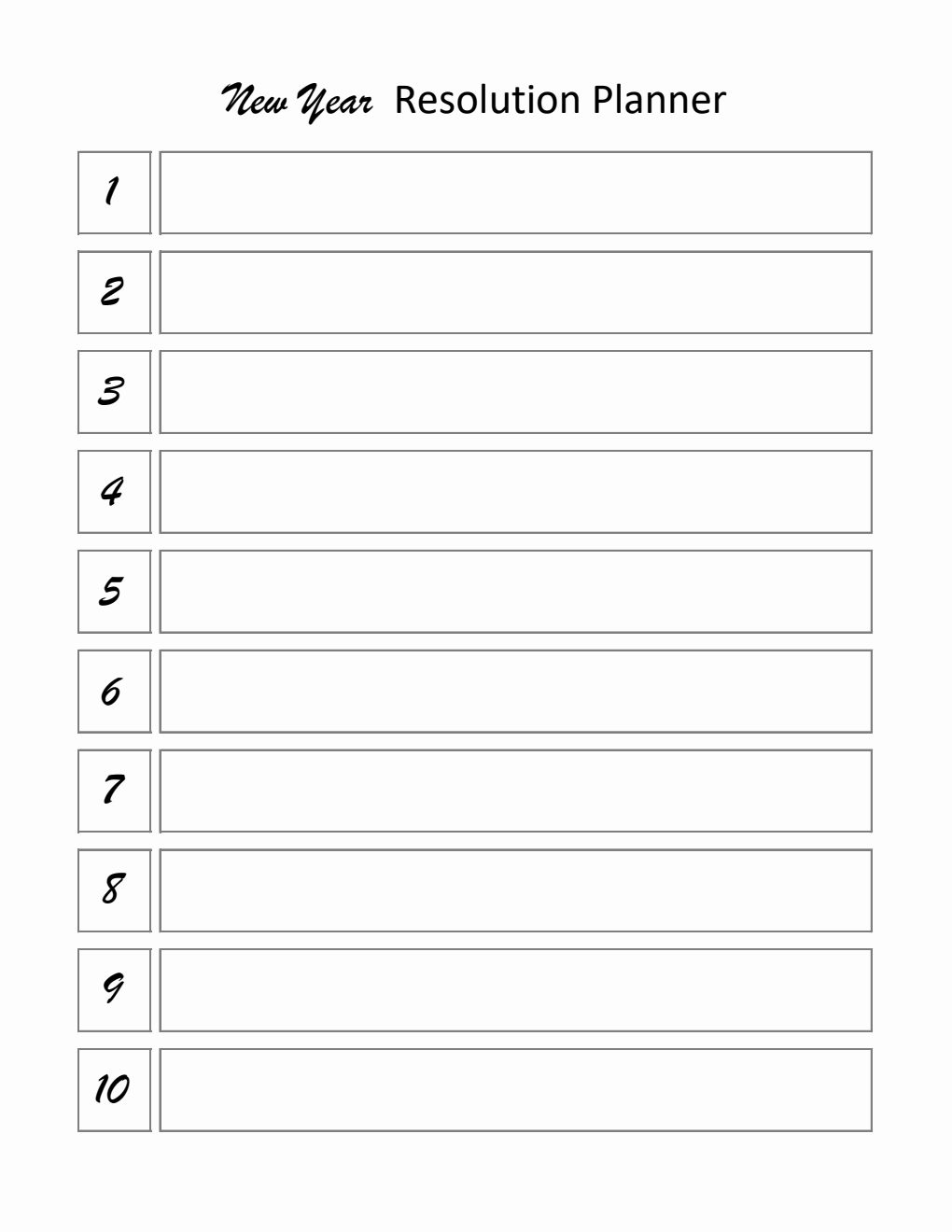 Free New Year Resolution Templates (PDF, Word, Excel)