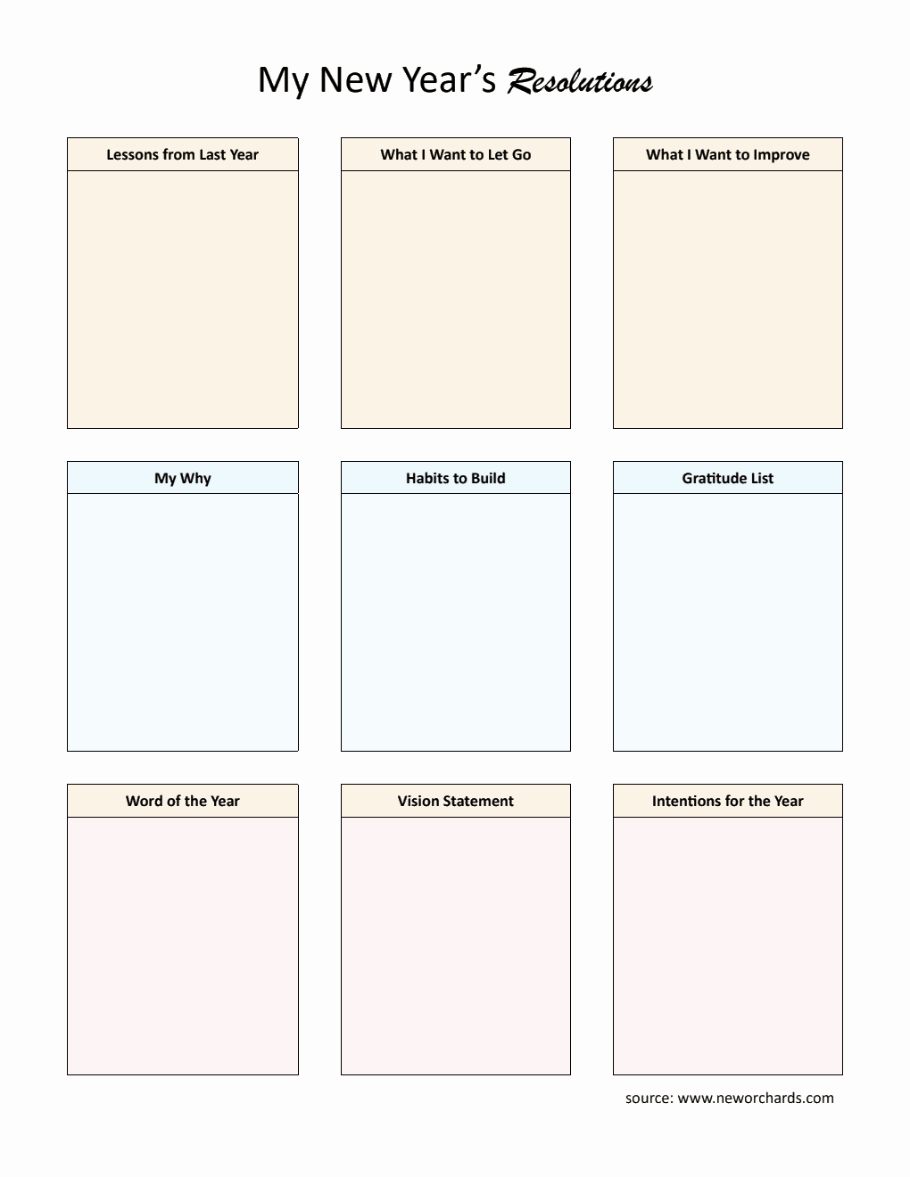 Free New Year Resolution Templates (PDF, Word, Excel)