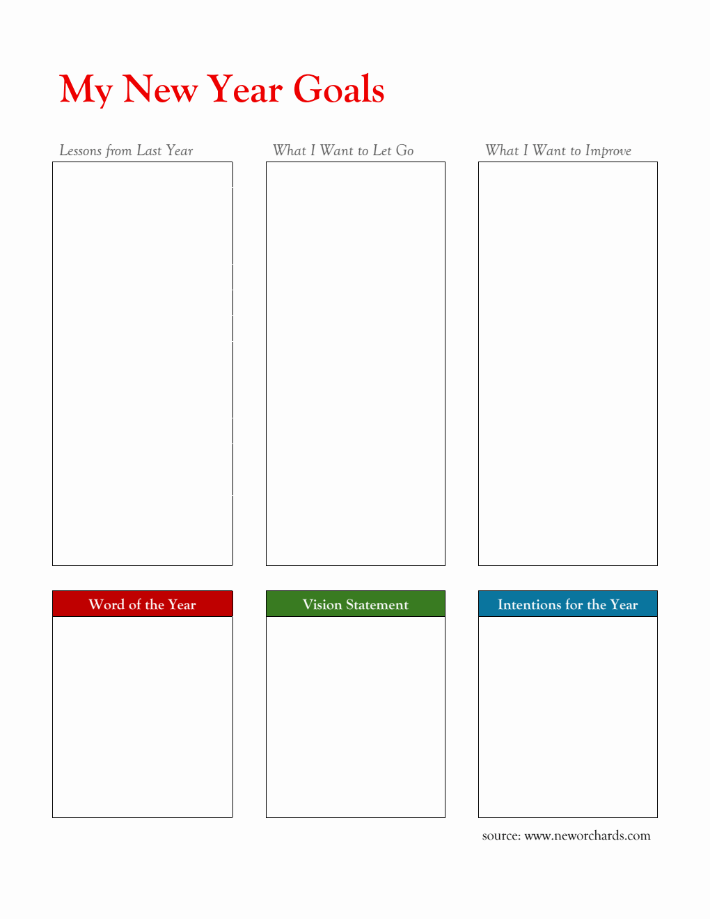 Free New Year Resolution Templates (PDF, Word, Excel)