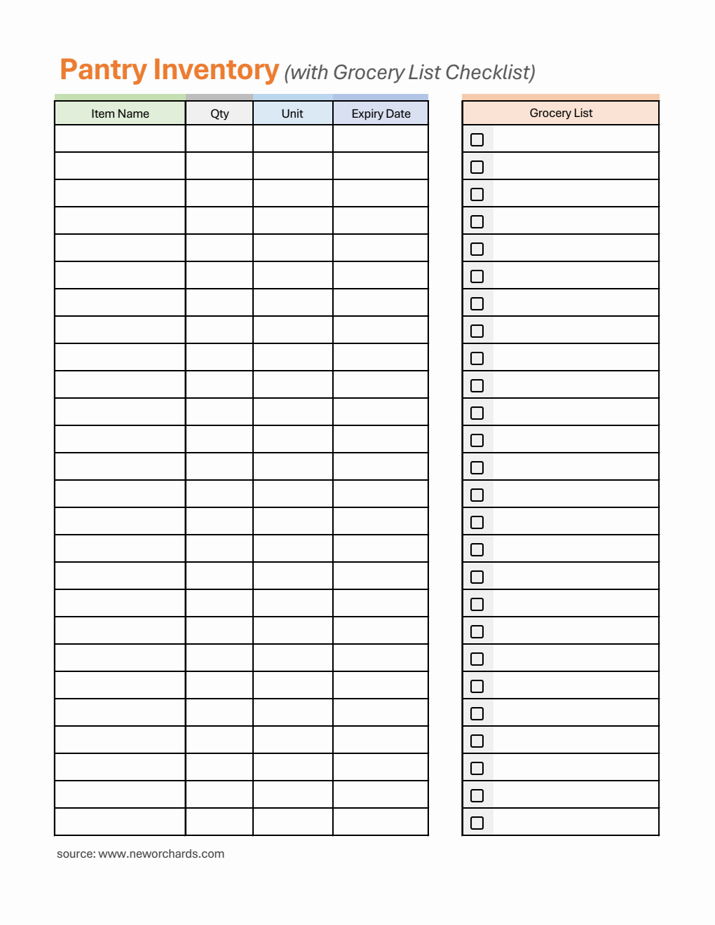  Pantry Inventory Template in Excel Format