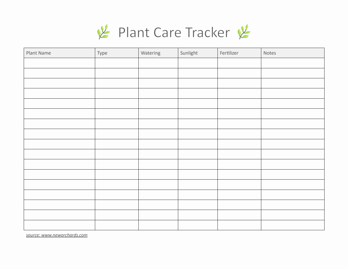  Plant Care Tracker - Free Download in PDF Format