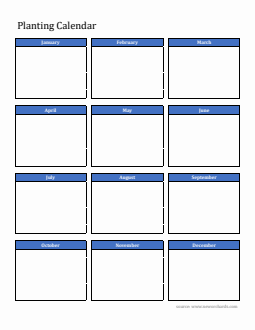 Free Blank Planting Calendar Template in Word