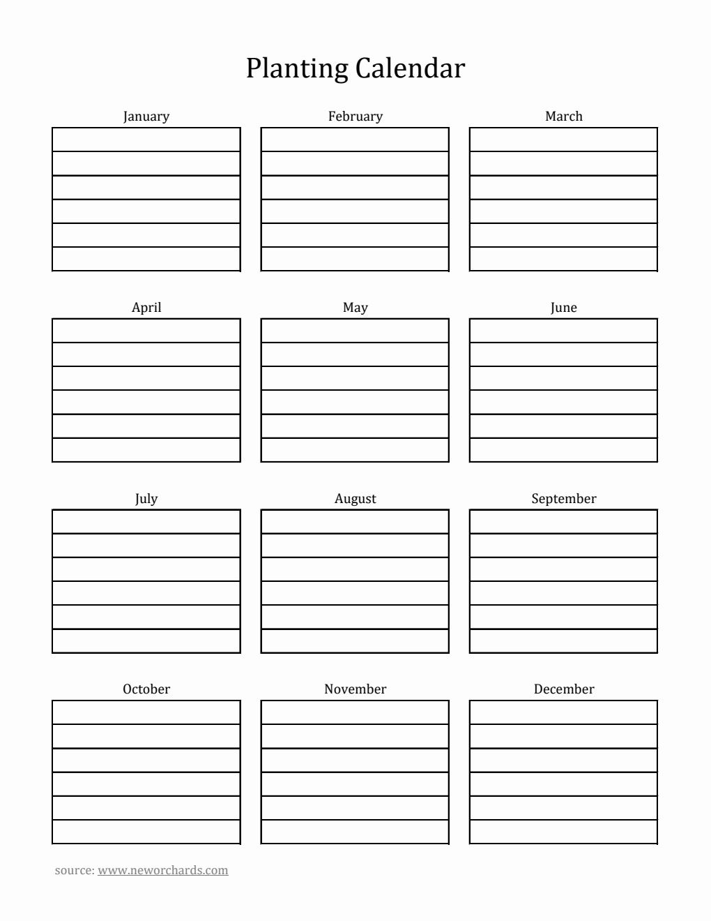 Free Planting Calendar Templates (PDF, Word, Excel)