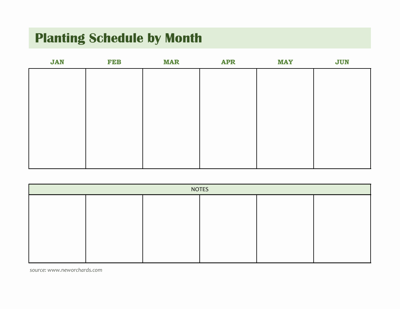Fillable Planting Schedule By Month Template | Free Excel Download