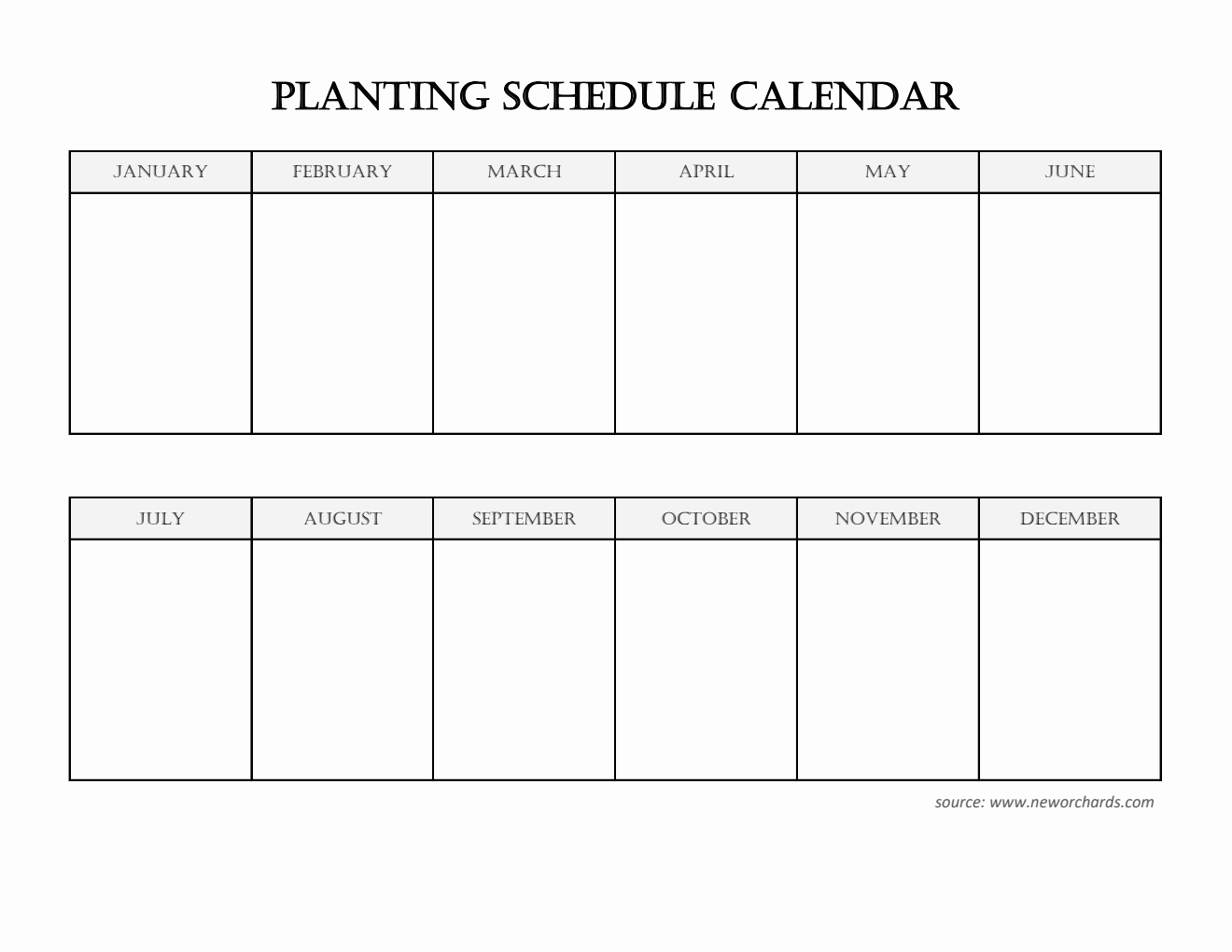 Editable Planting Schedule By Month Template | Free Excel Download