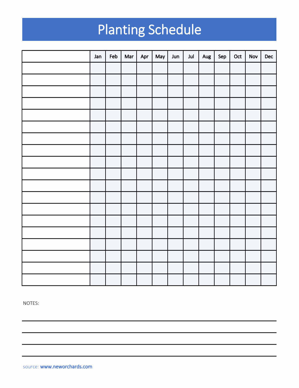 Free Planting Schedule Template (Word)