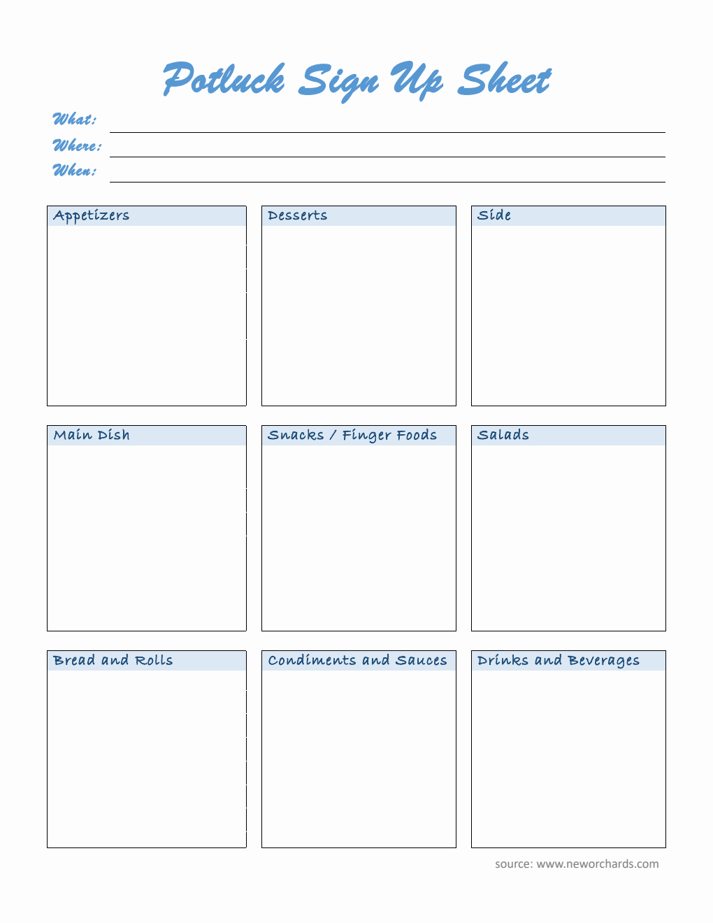 Potluck Form.pdf Free Potluck Templates (PDF, Word, Excel)