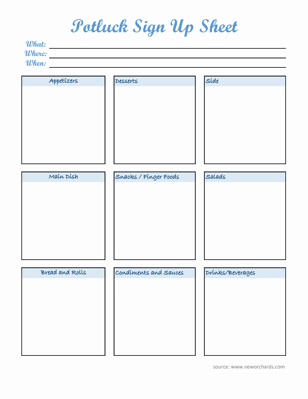 Potluck Form.pdf Free Potluck Templates (PDF, Word, Excel)