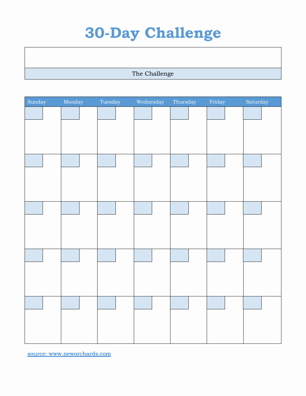 Free Challenge Templates (PDF, Word, Excel)