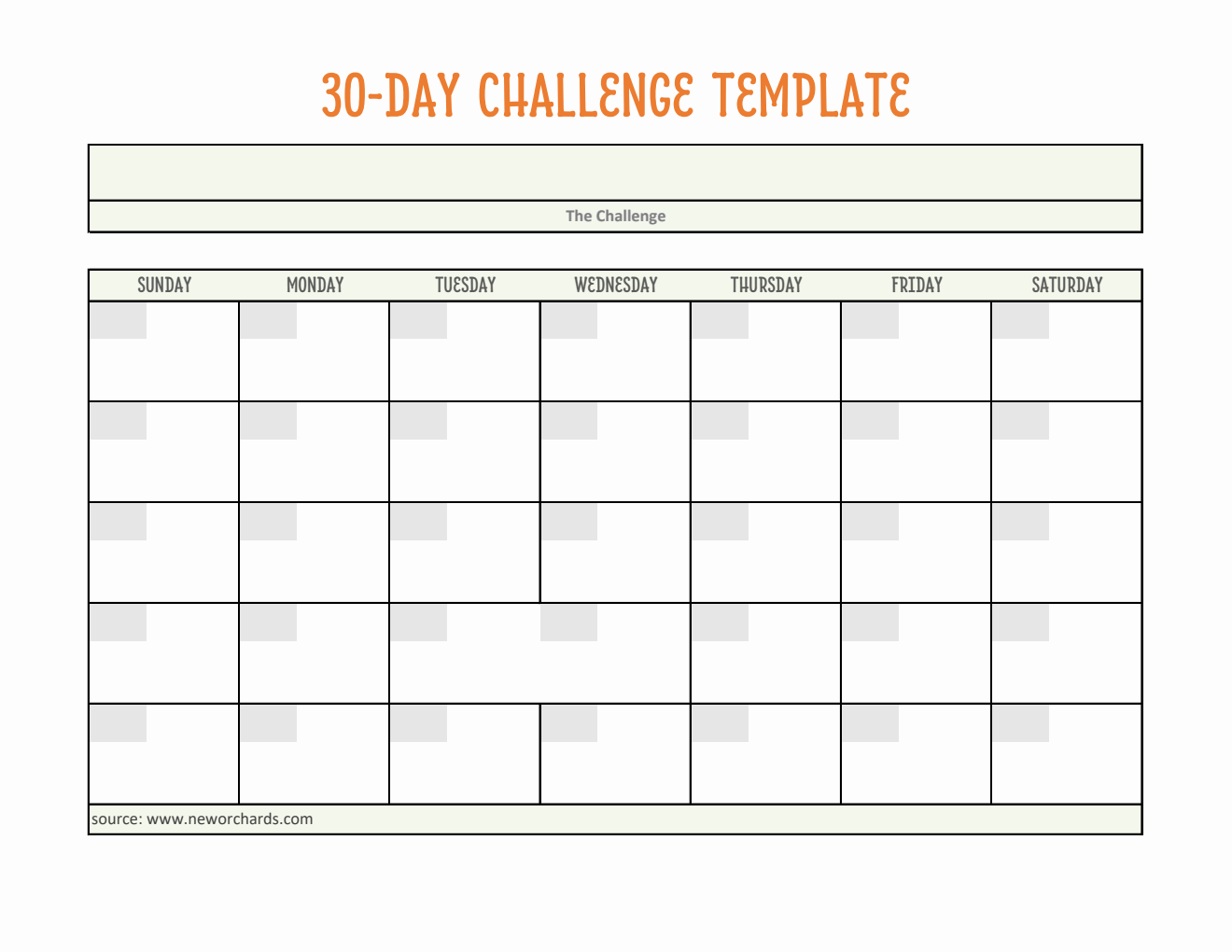 30-Day Challenge Template | Free to Download and Customize in Excel