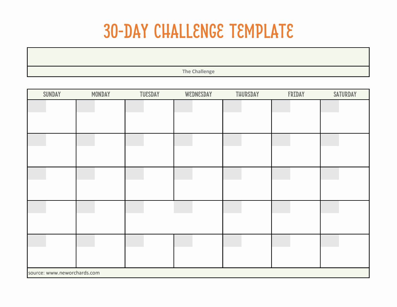 Free Challenge Templates (PDF, Word, Excel)
