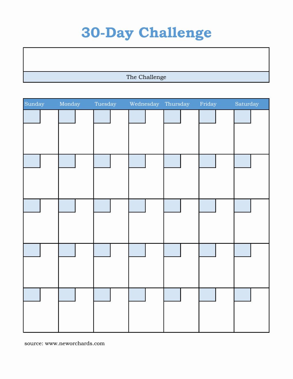 Blank 30 Day Challenge Template Free To Download And Customize In PDF blank-30-day-challenge-template-free-to-download-and-customize-in-pdf