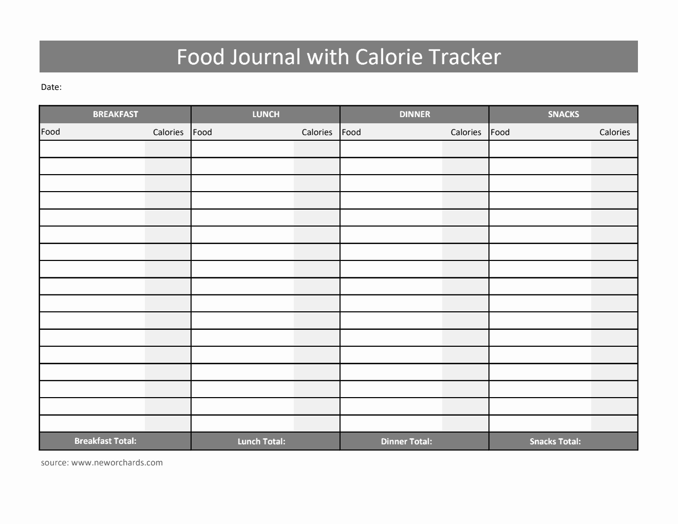 Free Excel Meal Plan Templates