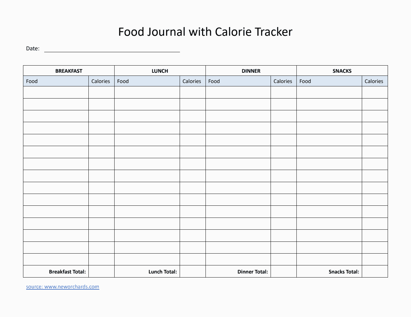 Nutrition Tracker Example Free Diet Tracker Templates (PDF, Word, Excel)