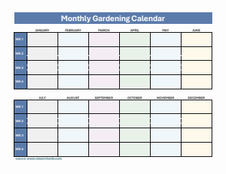 Monthly Planting Calendar in Word | Blank, Printable, and 100% Customizable