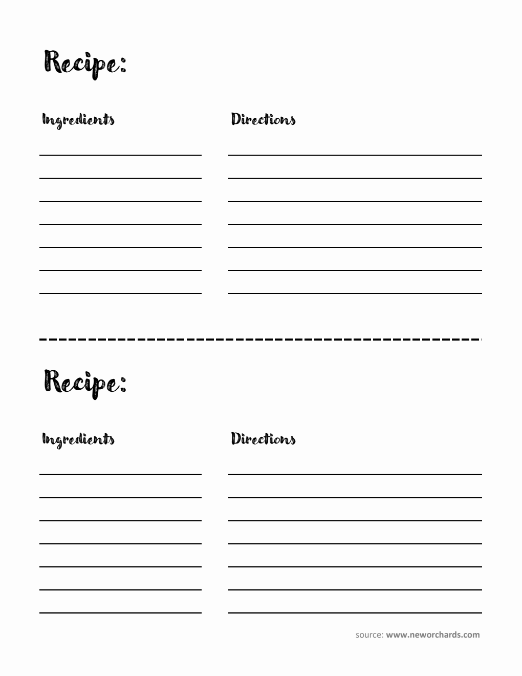 Free Excel Recipe Card Templates free-excel-recipe-card-templates
