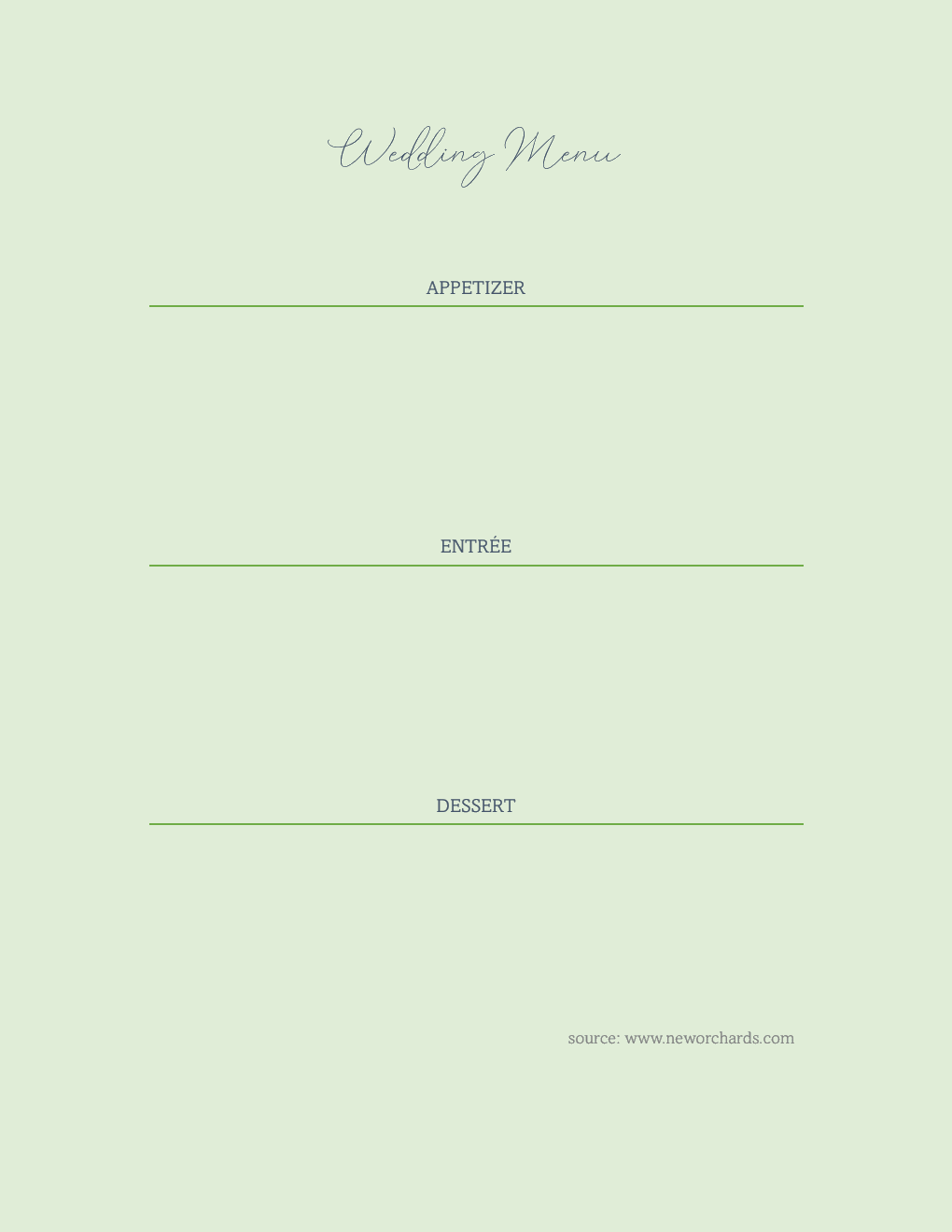 Free Customizable Wedding Menu Template (Word)
