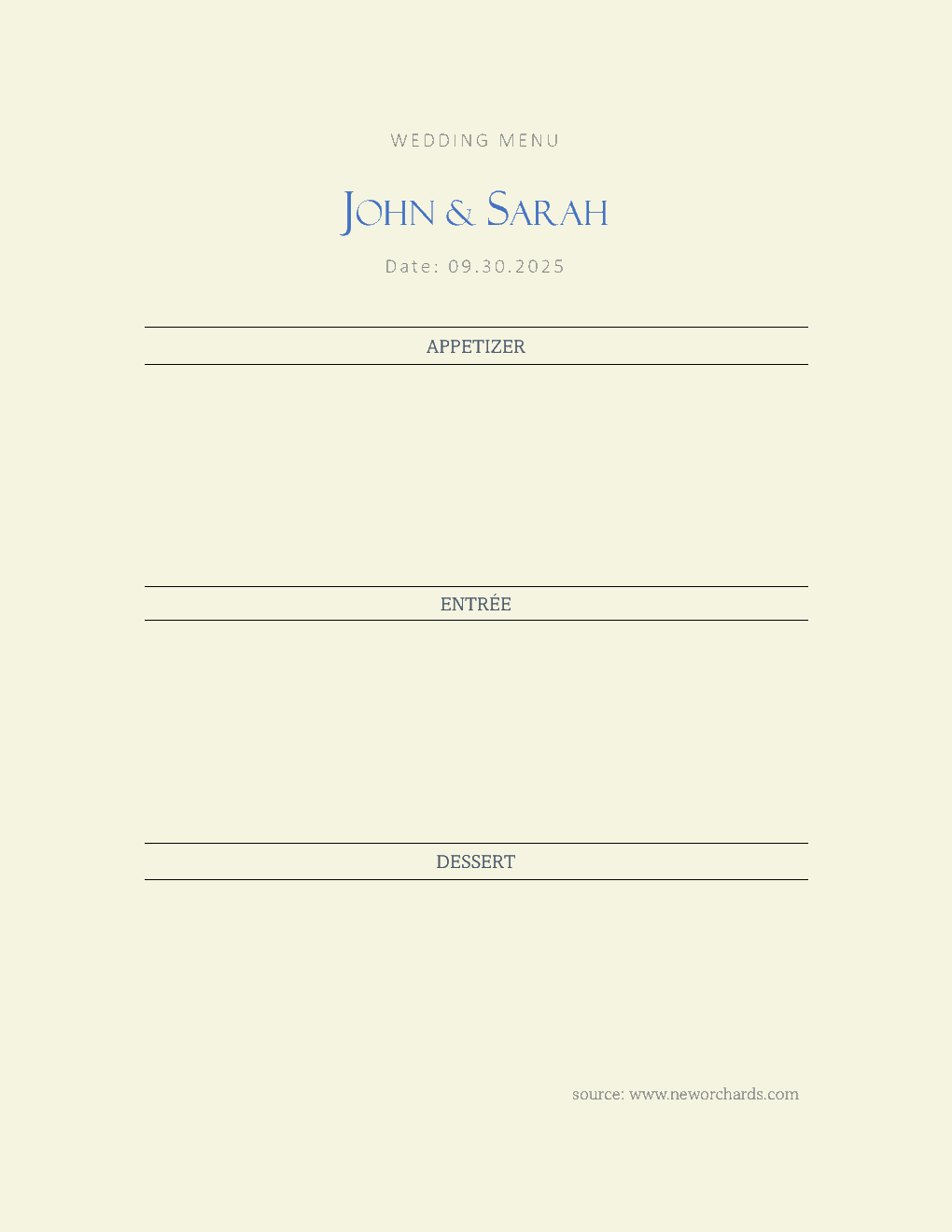 Basic Event Menu Free Menu Planner Templates (PDF, Word, Excel)